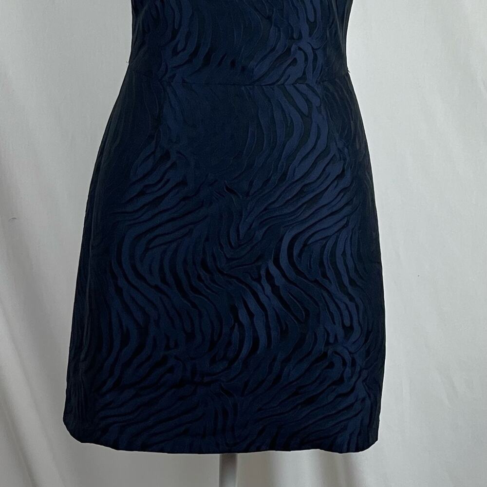 Banana Republic Black Navy Zebra Print Feminine Date Night Dress NWOT Size 6 - Picture 4 of 14